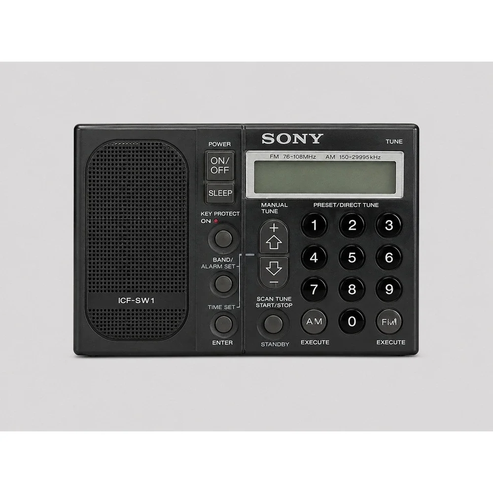 Sony ICF-SW1 World Band Receiver FM LW MW SW PLL Synthesized Radio Black Japan